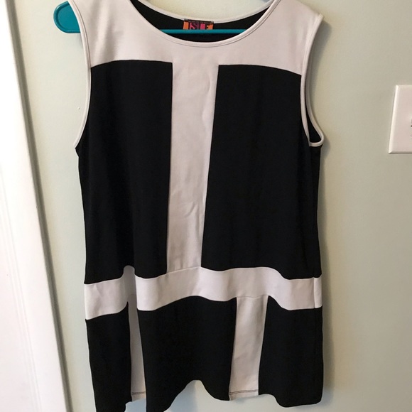 Isle tunic top mini dress black and white - Picture 1 of 3